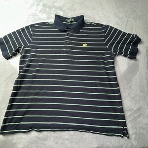 Masters Collection Golf Polo L black Stripe Mercerized Cotton 60s Two Ply